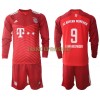 Original Trikotsatz FC Bayern München Robert Lewandowski 9 Heimtrikot 2021-22 Langarm Für Kinder